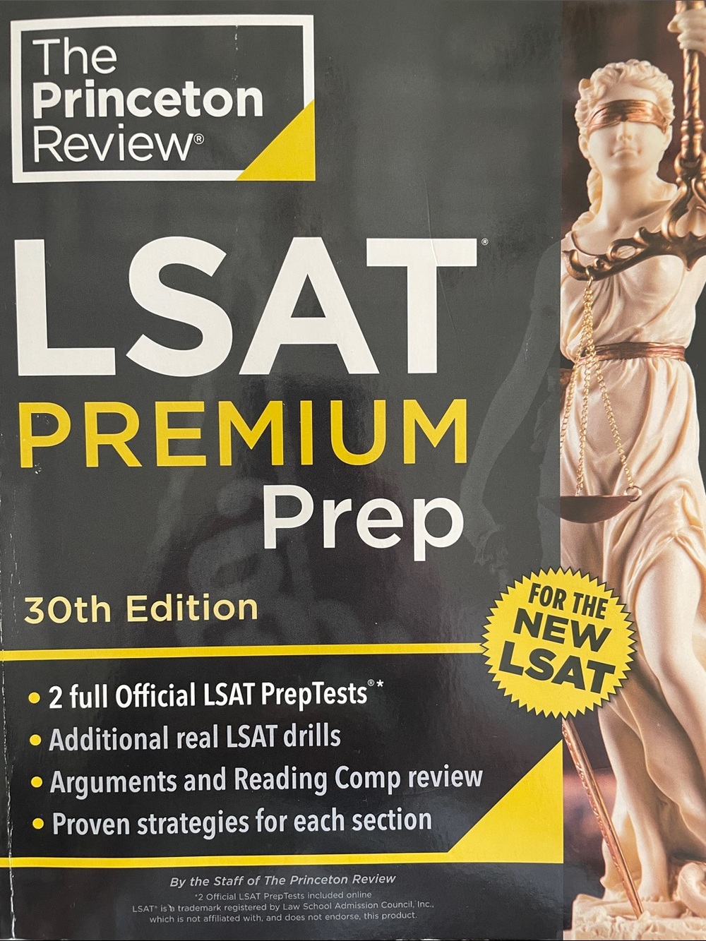 LSAT Premium Prep 30th Edition - Black & Yellow The Princeton Review